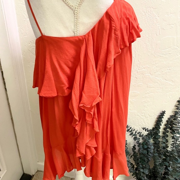 Free People Red Ruffle Cascade Sleeveless Top NWT Size XS - Picture 5 of 7